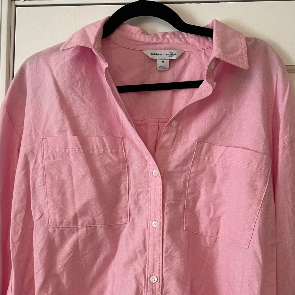 Old Navy Light Pink Button-Up Shirt - Picture 3 of 4
